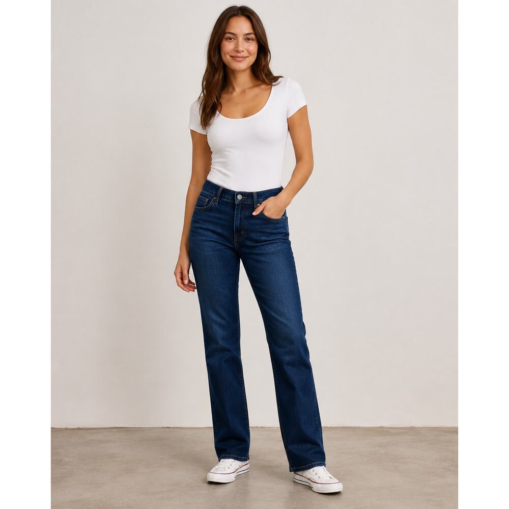 GAP Denim Real Straight Jeans Women’s 26R Dark Wash Stretch